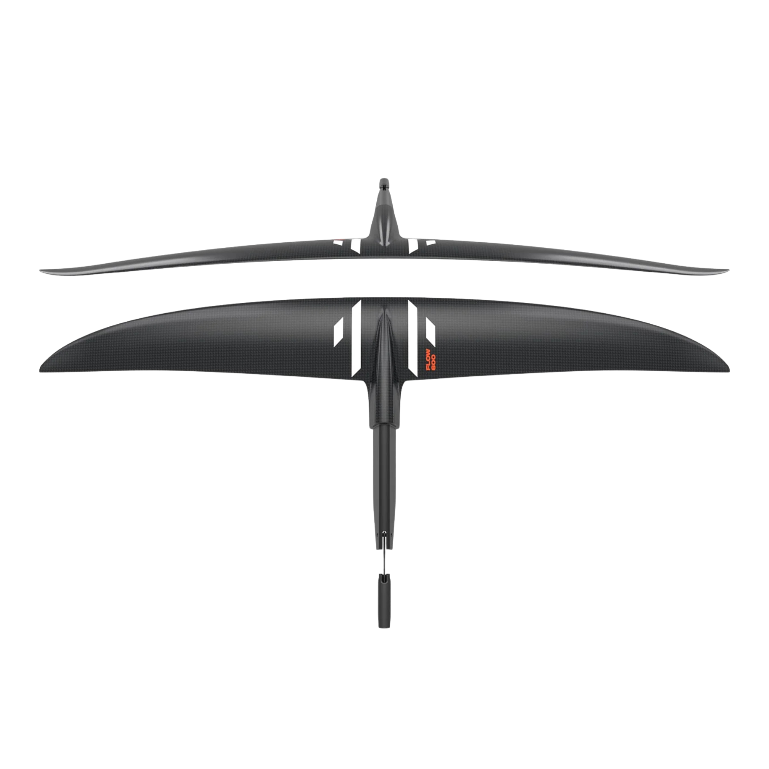 Aile avant Slingshot One-Lock Flow 600 cm² vue de profil, finition carbone mat